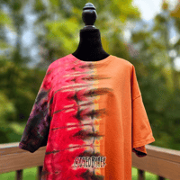 Image 7 of Ice Dyed Color Block Pleated Pattern Adult (XL) Unisex T-shirt