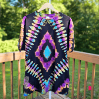 Image 3 of Reverse Tie Dye Diamond Adult (XL) Unisex T-shirt