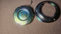 Image 2 of 240z "early style" gas cap and base w/chain - Refurbished