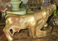 Image 2 of Vintage Gold-Tone Cow Ashtray – Mid-Century Decor