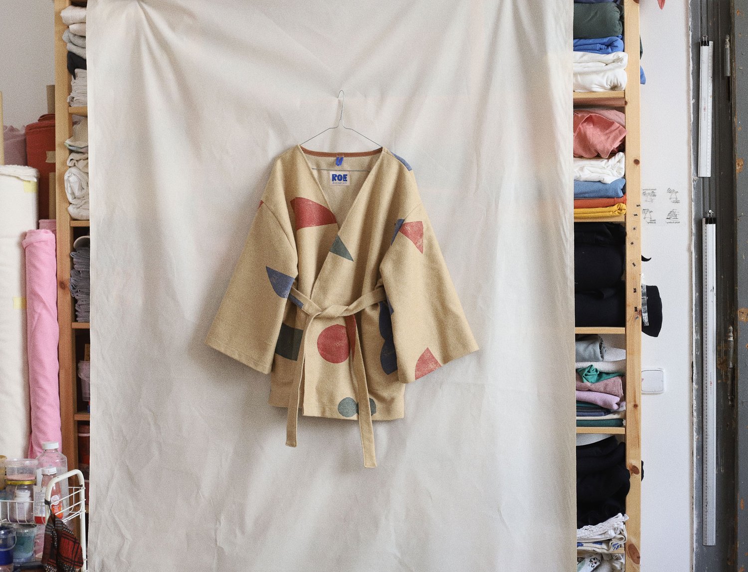 Image of WOOL KIMONO-JACKET WITH SHAPES