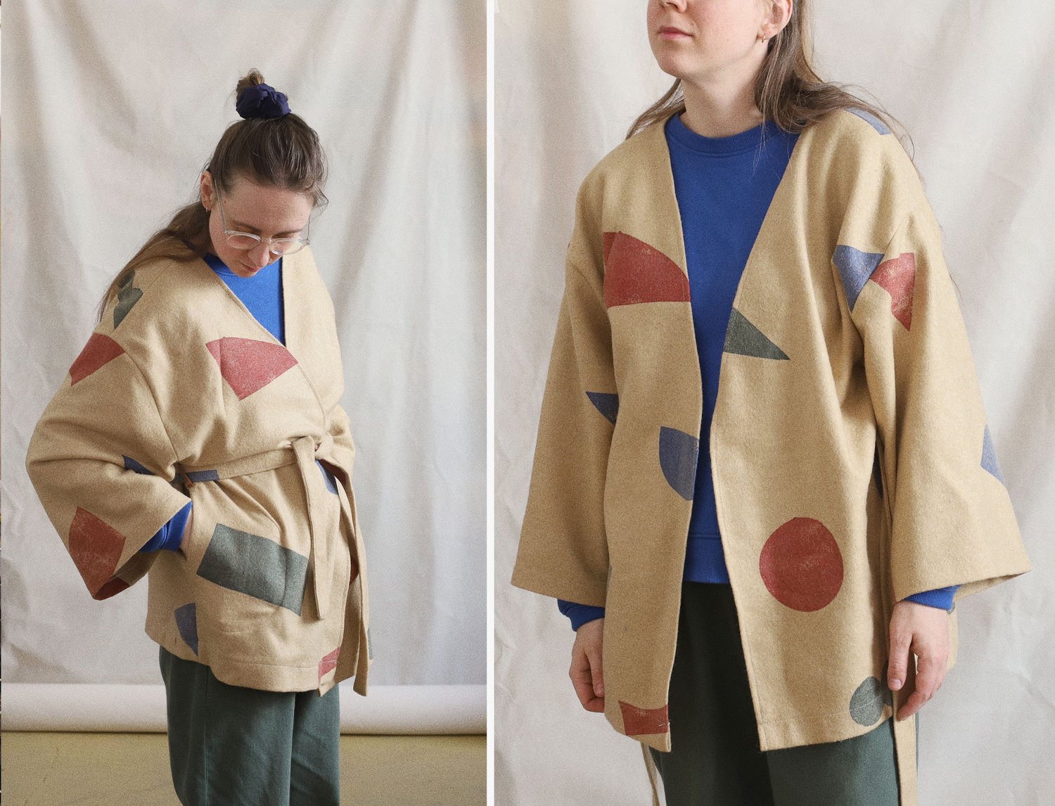 Image of WOOL KIMONO-JACKET WITH SHAPES