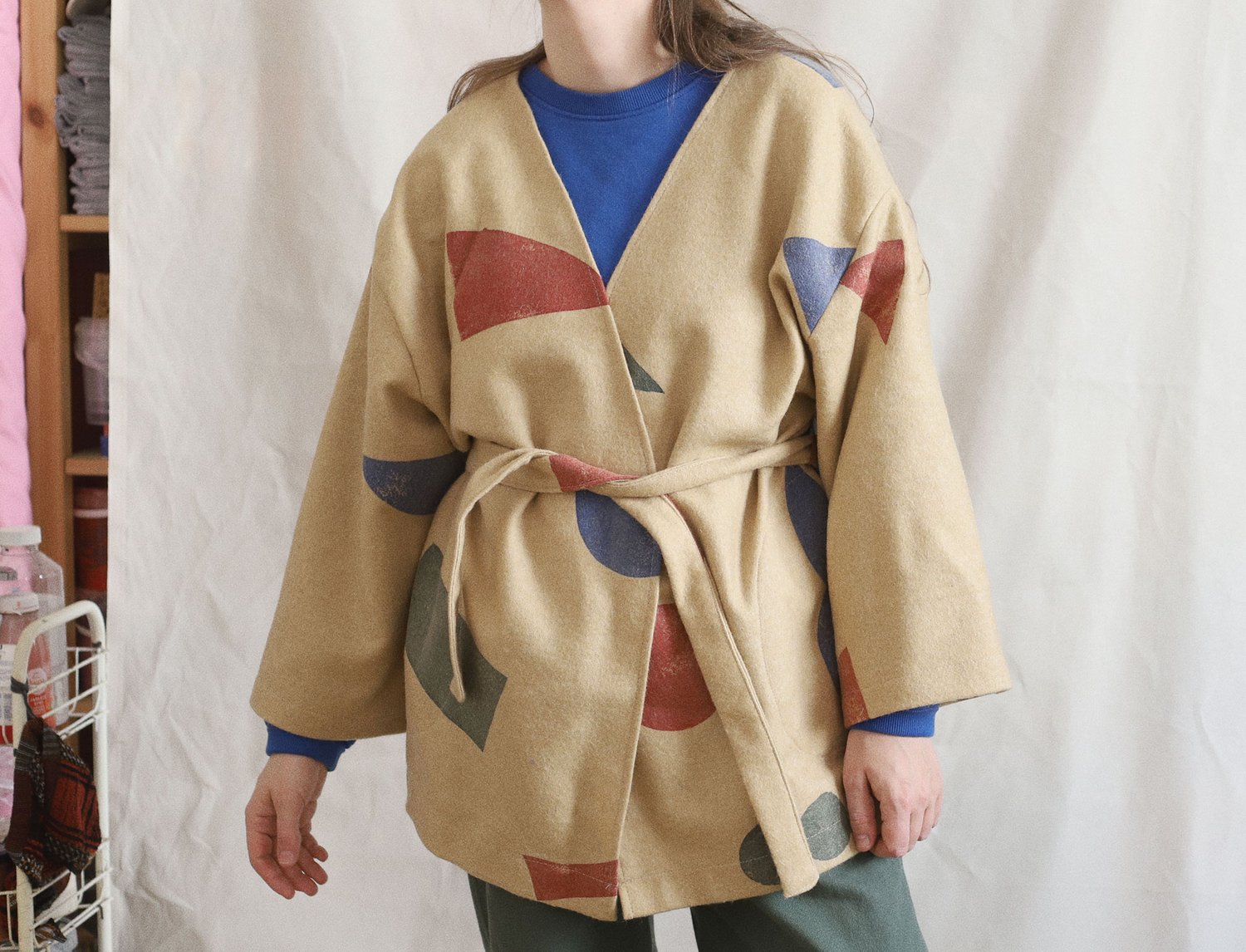 Image of WOOL KIMONO-JACKET WITH SHAPES