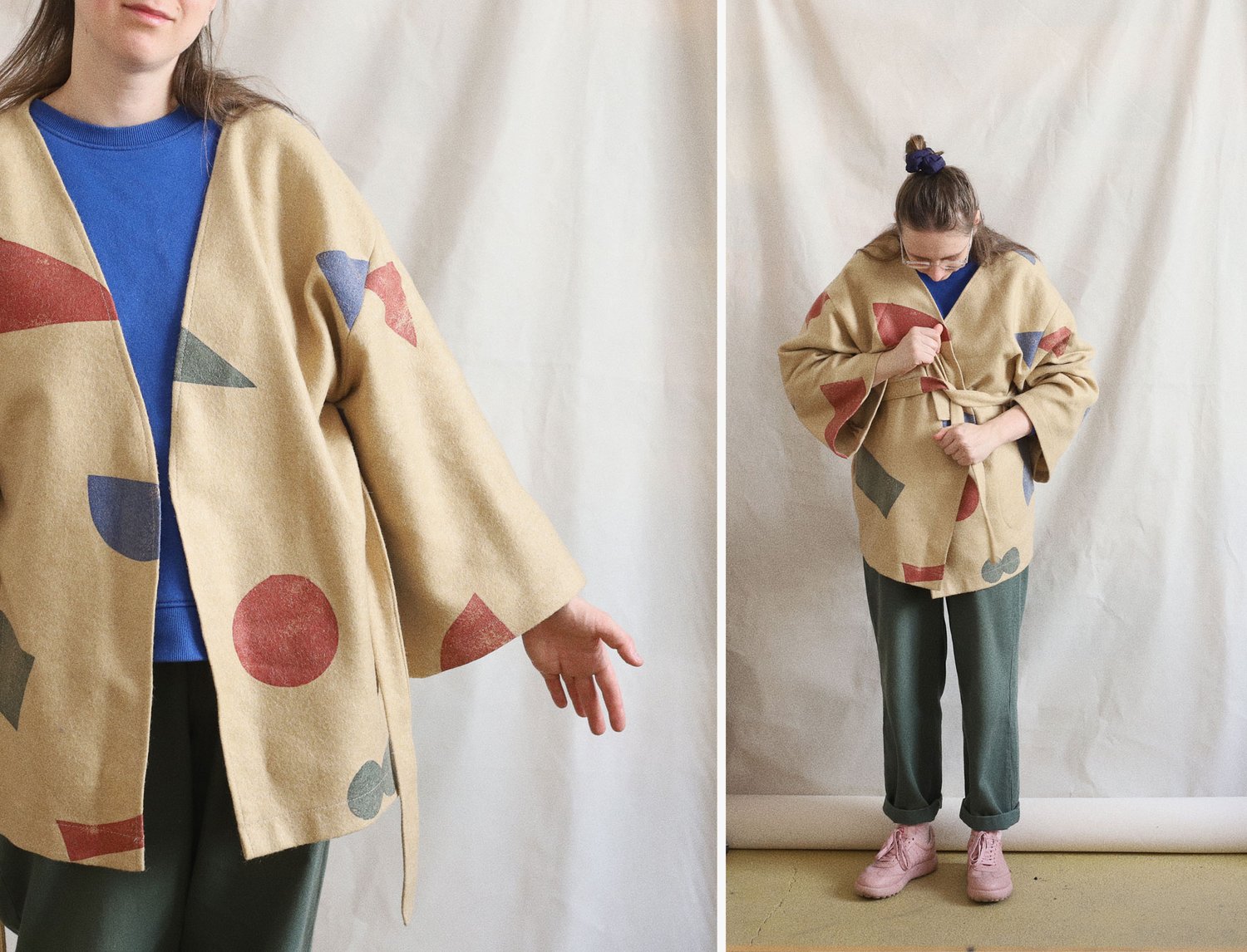 Image of WOOL KIMONO-JACKET WITH SHAPES