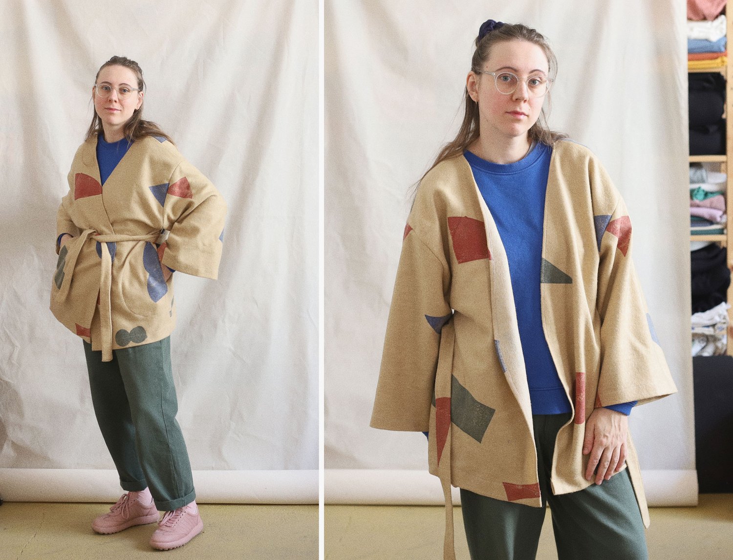 Image of WOOL KIMONO-JACKET WITH SHAPES