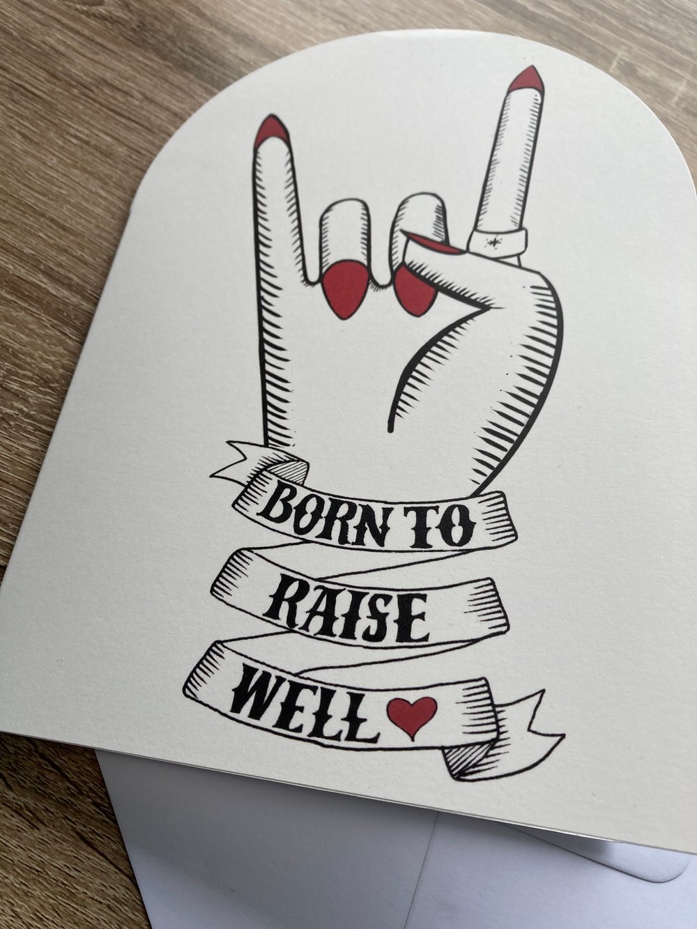 Metal Mothers Born To Raise Well Blank Card