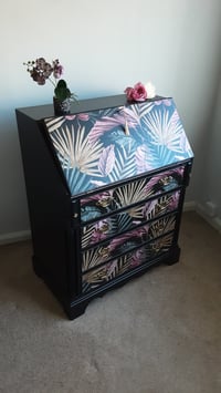 Image 2 of Writing Bureau with Fern Decoupage.