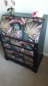 Image 3 of Writing Bureau with Fern Decoupage.