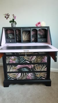 Image 4 of Writing Bureau with Fern Decoupage.