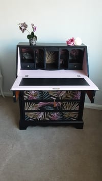 Image 5 of Writing Bureau with Fern Decoupage.