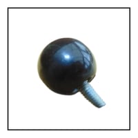 Image 2 of Ball Cabinet Knob Black Finish Plastic with Threaded Stud or Threaded Hole