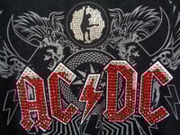 Image 11 of Vintage AC DC T shirts, upcycled, hand custom rhinestoned logos