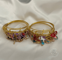 Gold Junky Charm Bangles 