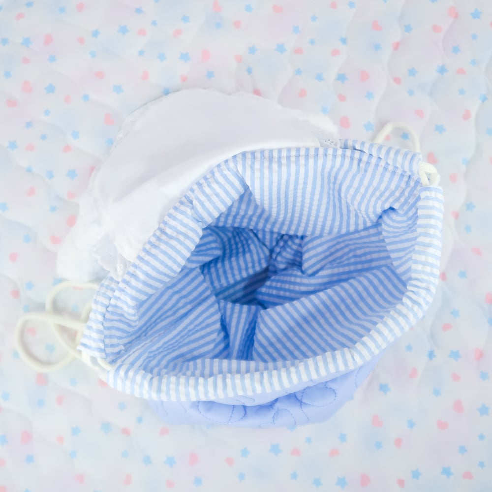 Angel Drawstring Backpack: Blue