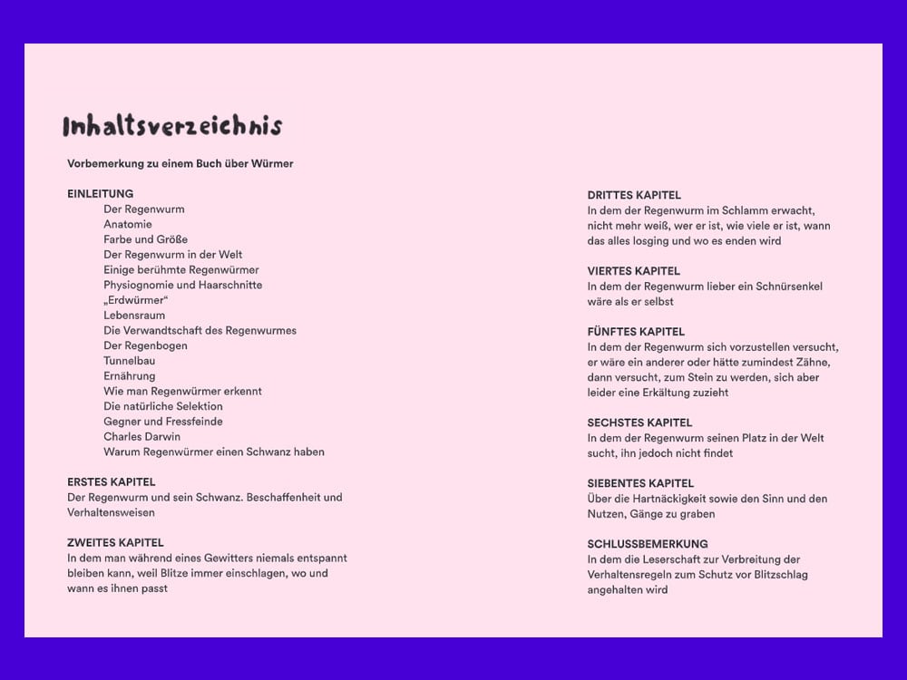 Image of BUCH Über das unglückliche Leben der Regenwürmer