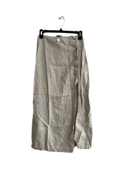 LULU'S WRAP LINEN MIDI SKIRT