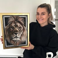 Image 1 of Original Lion painting 