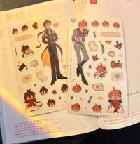 Image 2 of STICKER SHEETS ✧ childe & zhongli (genshin)