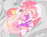 Image 1 of Hazbin Hotel Sapphic Chaggie 3" Acrylic Pin