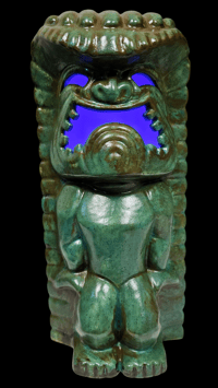 Image 3 of Tiki Classics Large 12" Wireless Ceramic Ku Tiki Lamp ANCIENT RELIC Edition