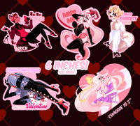 Heart Holo Hazbin Hotel 5-6" Valentine's Day Stickers