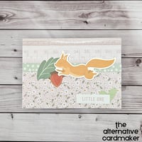 Baby Girl Card - Jumping Squirrel