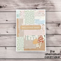 Welcome Baby - Patchwork Woodland Baby Card