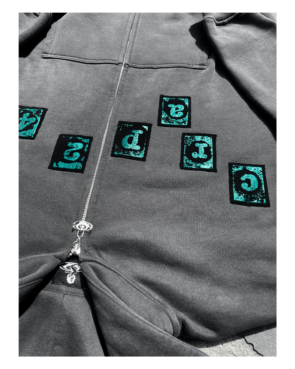 Appliqué Pat¢hed Stamp Hoodie (Dark Grey)