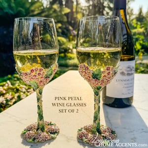 Image of Pink Petal Wine Glasses