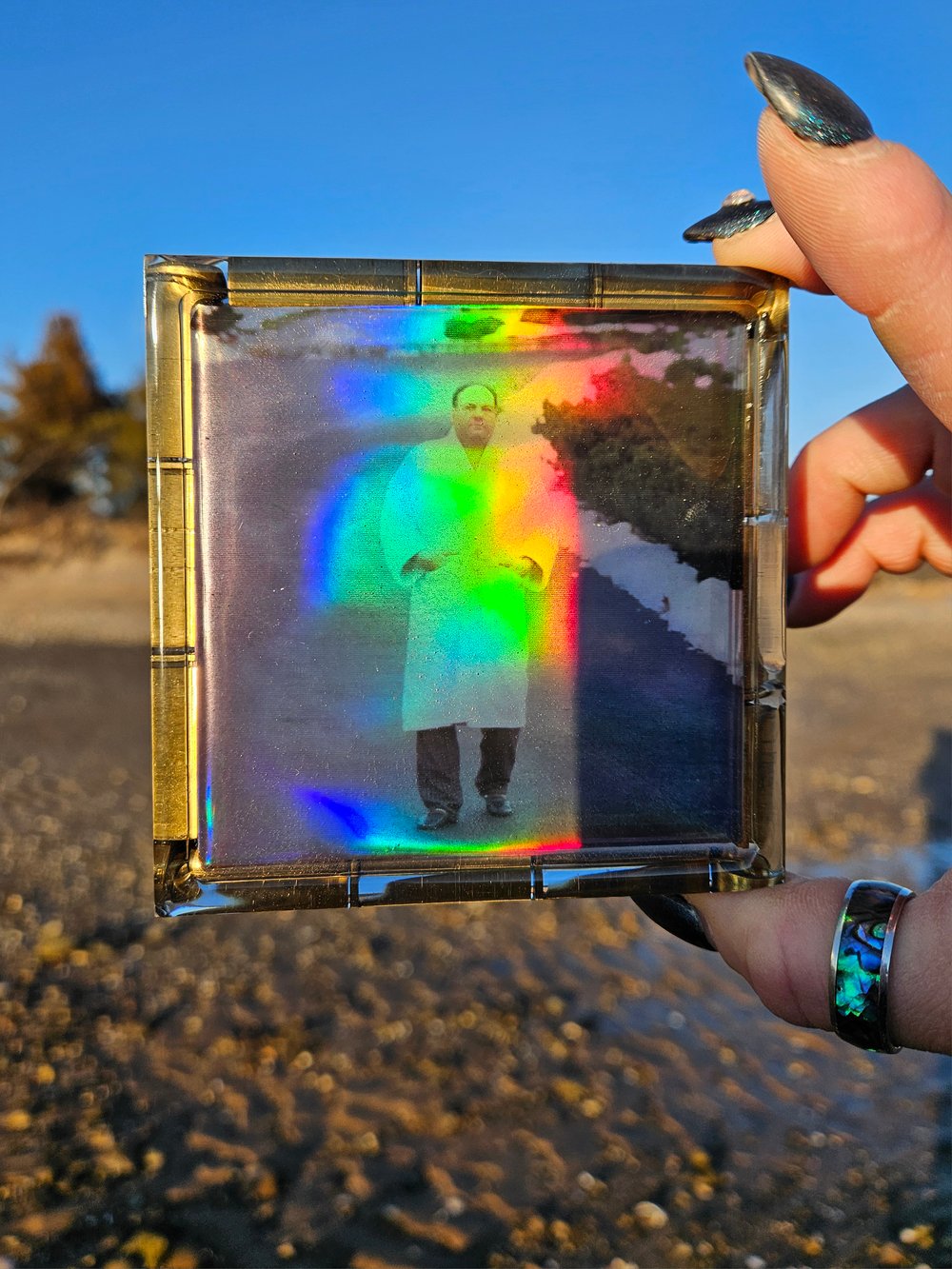 Image of Holographic Tony Soprano Bathrobe Square Coaster