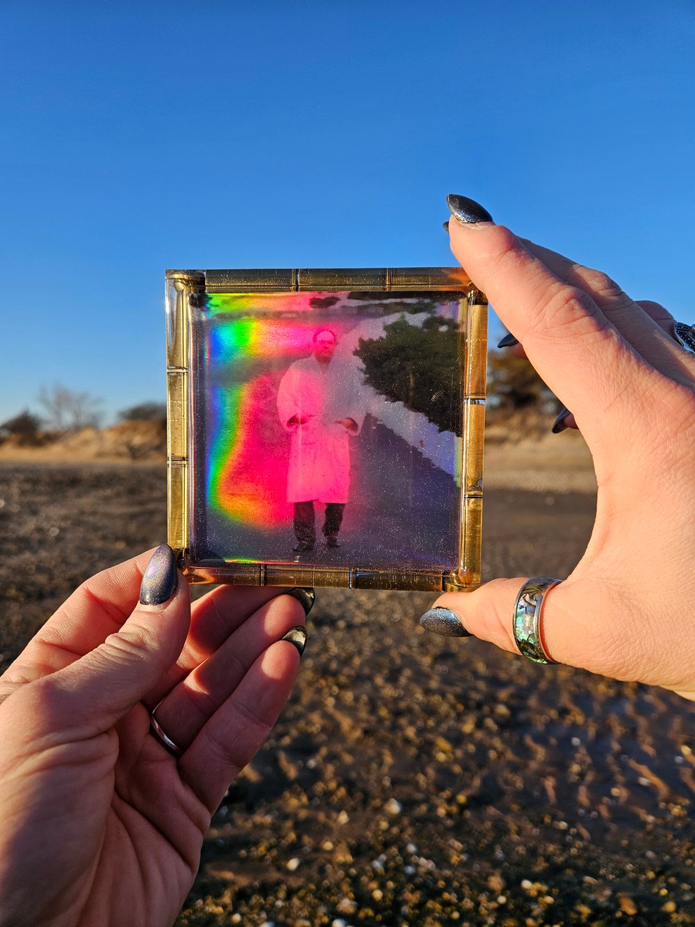 Image of Holographic Tony Soprano Bathrobe Square Coaster