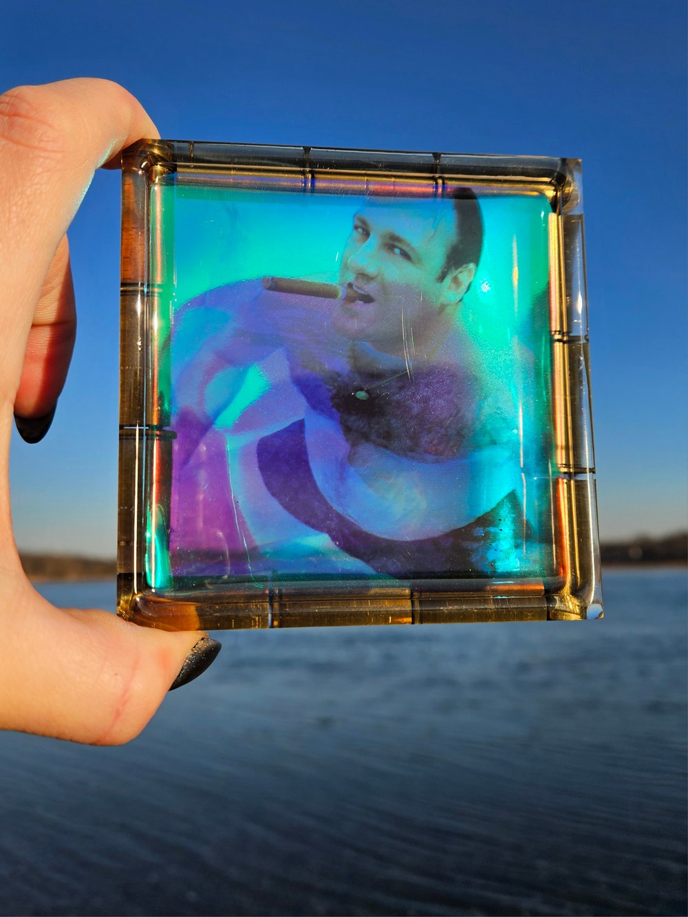 Image of Iridescent Tony in Da Pool Square Coaster