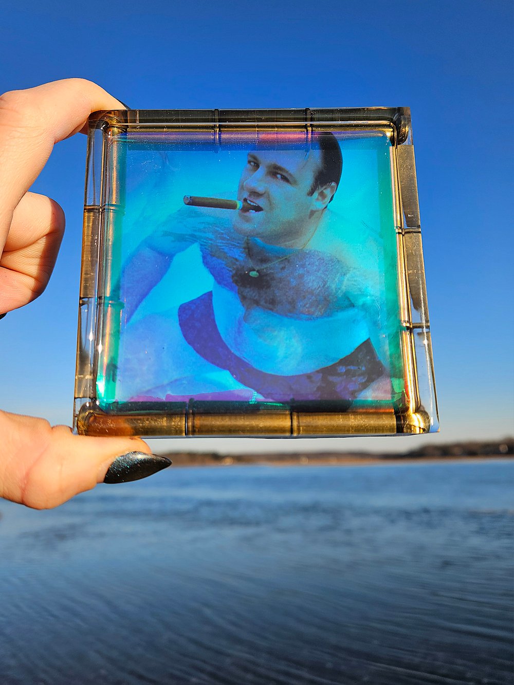 Image of Iridescent Tony in Da Pool Square Coaster