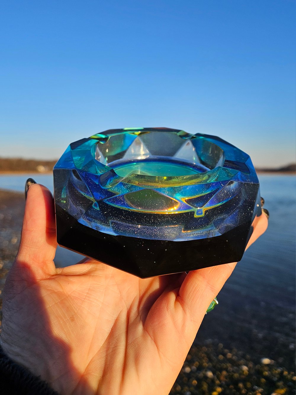 Image of Iridescent Ashtray: Black 