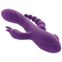 Image 5 of Fourgasm Triple Stimulator Sucking Rabbit Vibe in Purple