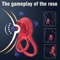 Image 1 of Cock Ring With Male Rose Clit Vibrator for Couples