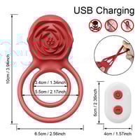 Image 6 of Cock Ring With Male Rose Clit Vibrator for Couples