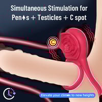 Image 14 of Cock Ring With Male Rose Clit Vibrator for Couples