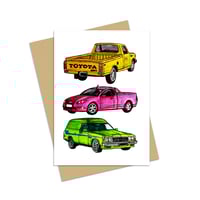 Image 1 of Three Cars Greeting Card