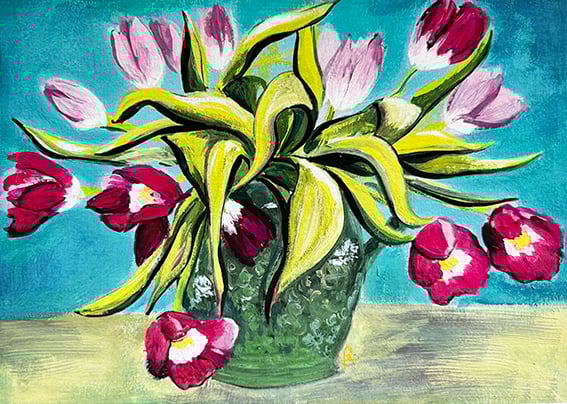 Image of A3 Pink Tulip Giclee Print 