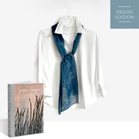 Image 1 of 'The Art of Susan Unger' book + Blue leaves chiffon foulard (214)