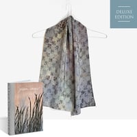 Image 1 of 'The Art of Susan Unger' book + Blue hatch double sillk foulard (217)