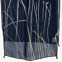 Image 2 of 'The Art of Susan Unger' book + Grasses on navy chiffon foulard (223)