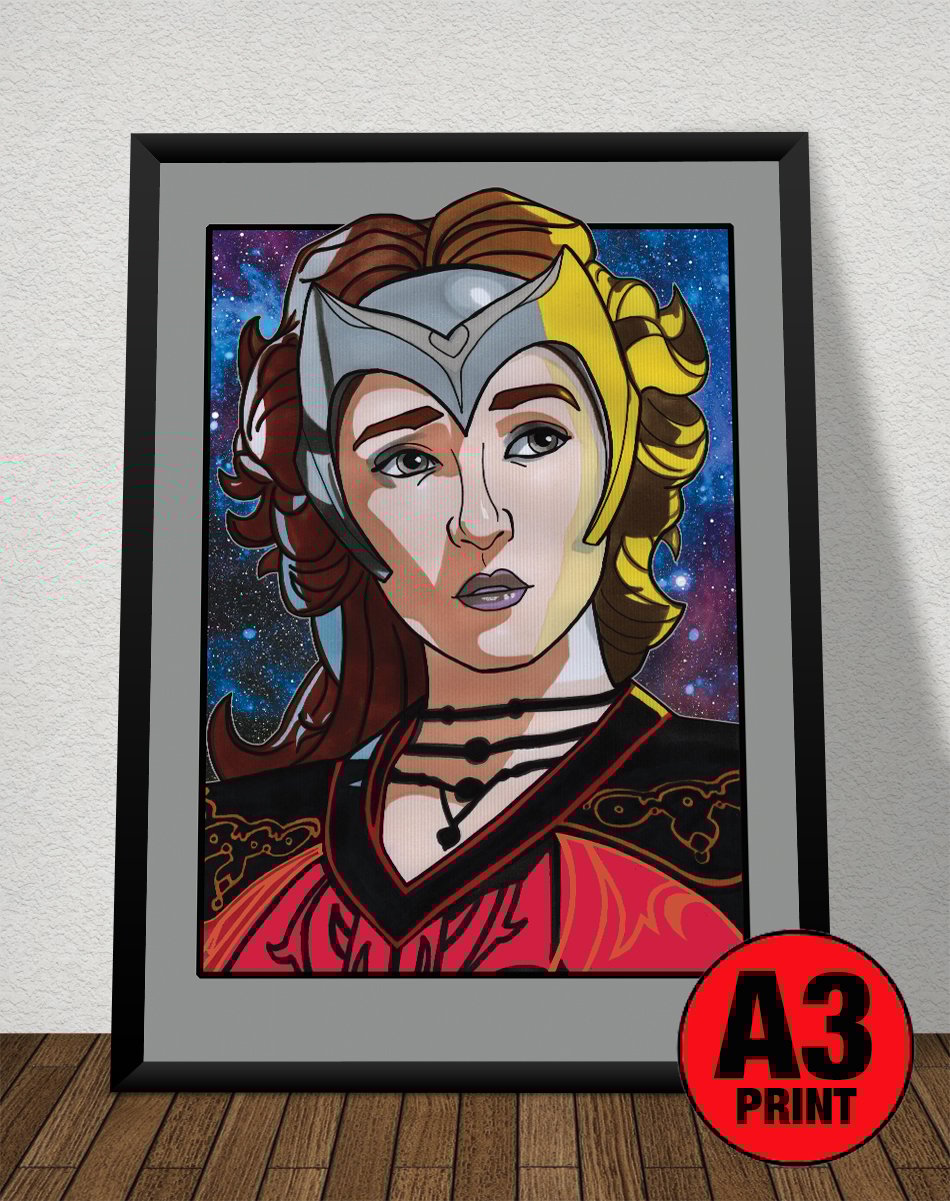What If 'Scarlet Witch' A3 (16" x 12") Signed Print Comic Style Illustration