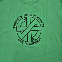 Image 2 of Crass "There Is No Authority But Yourself" green sweater