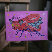 Image 2 of Cat beetle painting | original art