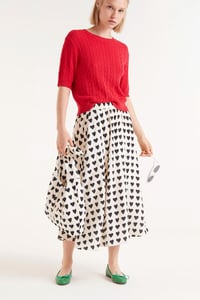 Image 4 of Falda midi con estampado de corazones