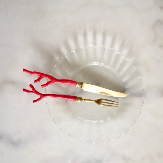 Image of Duo Couverts Corail - Fourchette & Couteau 1