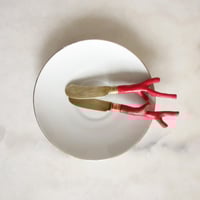 Image 1 of Duo de petits couteaux tartineurs manche corail