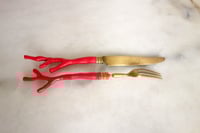 Image 4 of Duo Couverts Corail - Fourchette & Couteau 1
